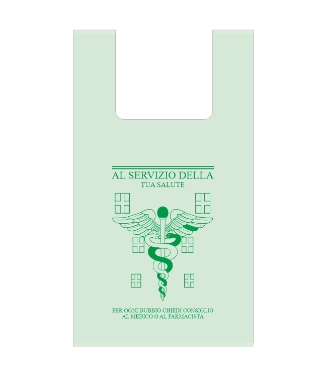 Art. Biego 35VShoppers F.to 30x60 Biodegradabile e compostabili Green - Manico a Canottiera , ct 5 kg.