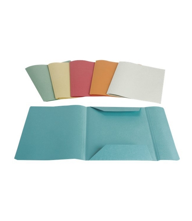 Confezione 50 pz Cartella verde in cartoncino con alette senza elastico