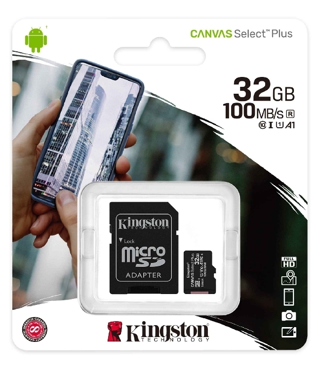 Micro SD 32Gb Kingston con adattatore SD CL10